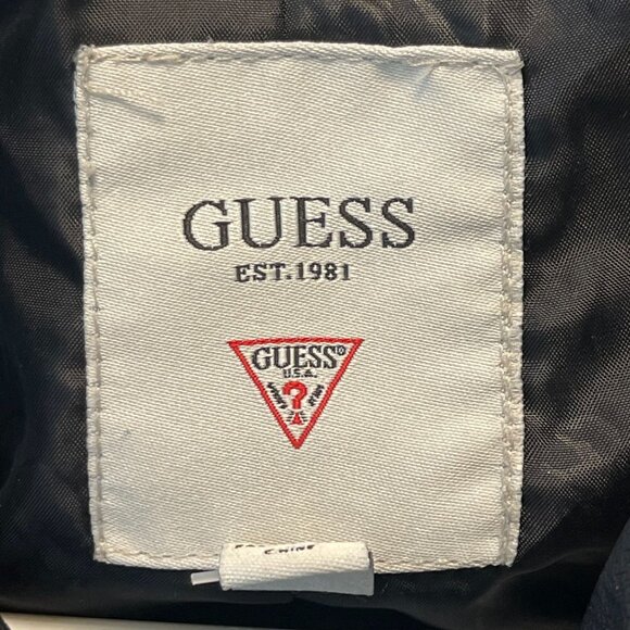 Guess Womens Black Faux Leather Jacket With Snap Buttons Size S - Picture 3 of 11